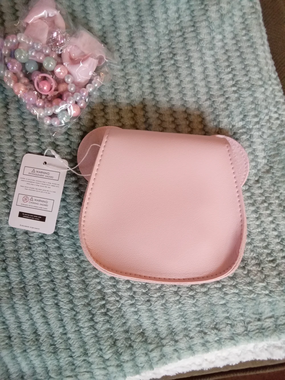 stradivarius Pink‎ Kids Crossbody Bag with White Bow and Gold Z